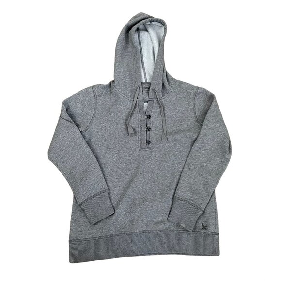 Eddie Bauer Grey Pullover Hooded Fleece S/M - Picture 1 of 4